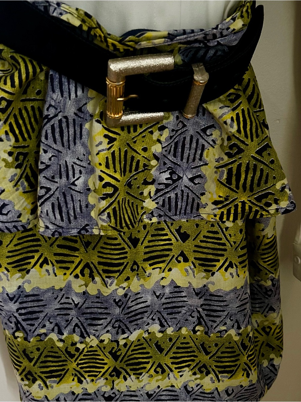 Handmade African Wax Print Mini Skirt High Waist -Festival Ready - One of a Kind
